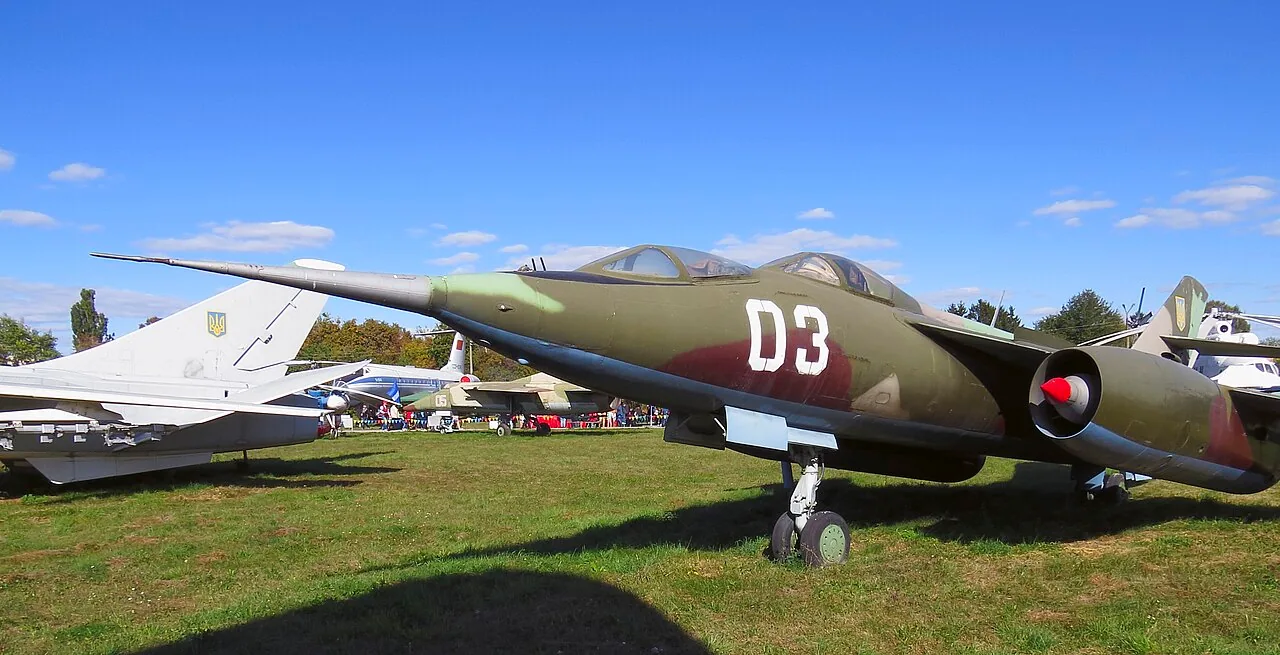 Yak-28U aircraft. Yak-28U combat trainer at the Ukrainian State Aviation Museum, Kyiv.